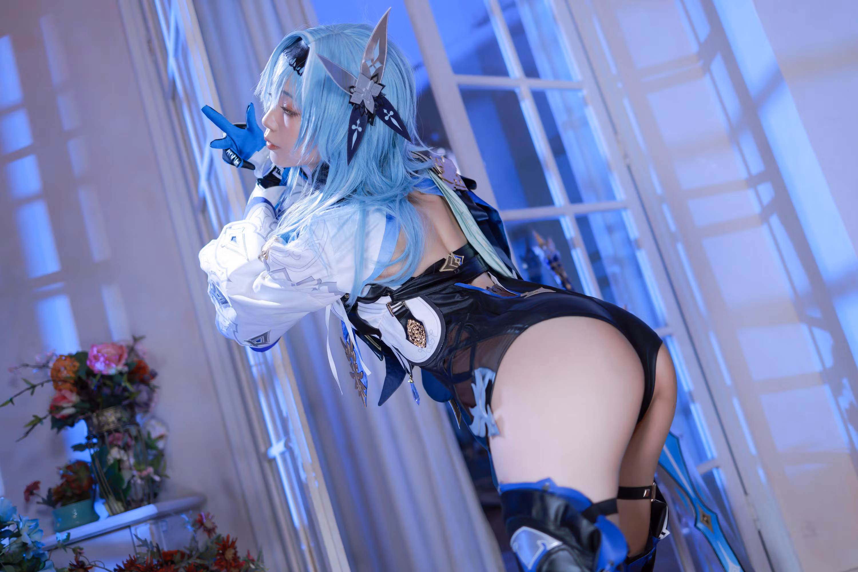 水淼aqua 改良版高叉侧乳动漫服装特写