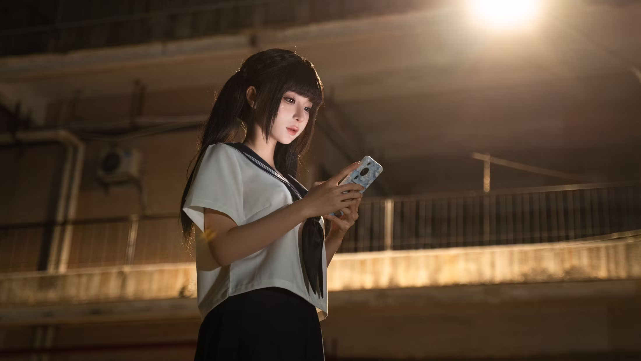 日系JK制服百褶裙掀裙福利