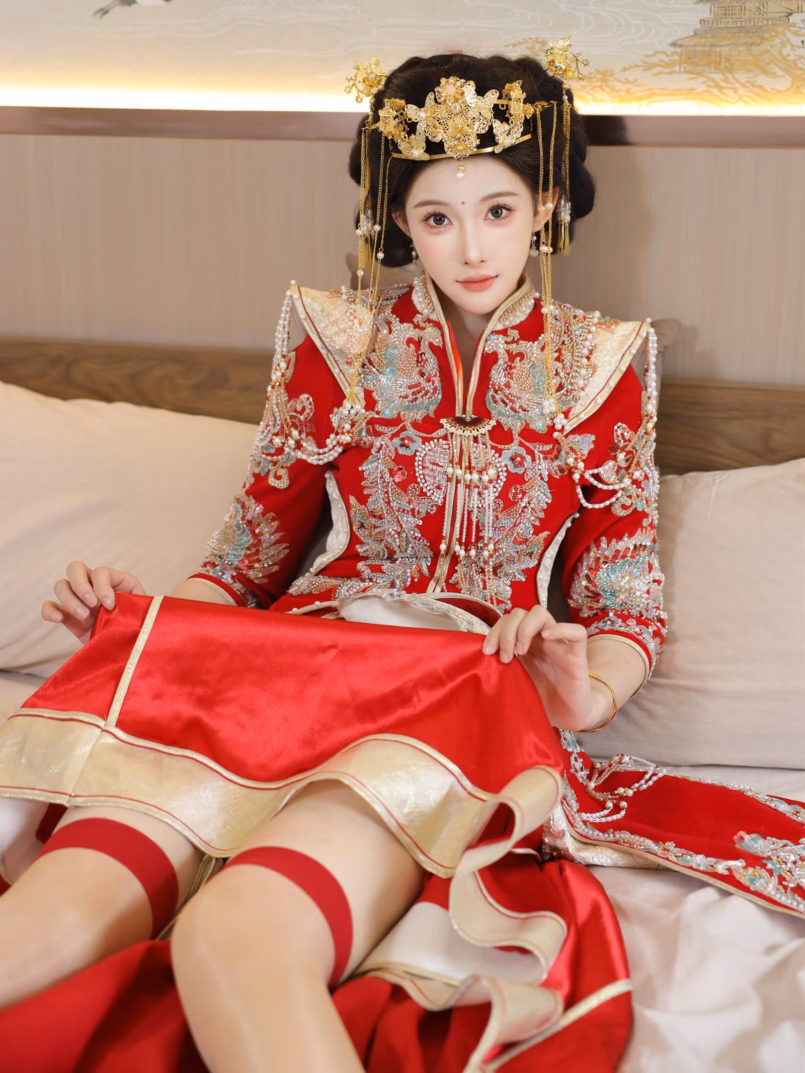 梨霜儿系列秀禾服新娘全裸大尺度私房写真