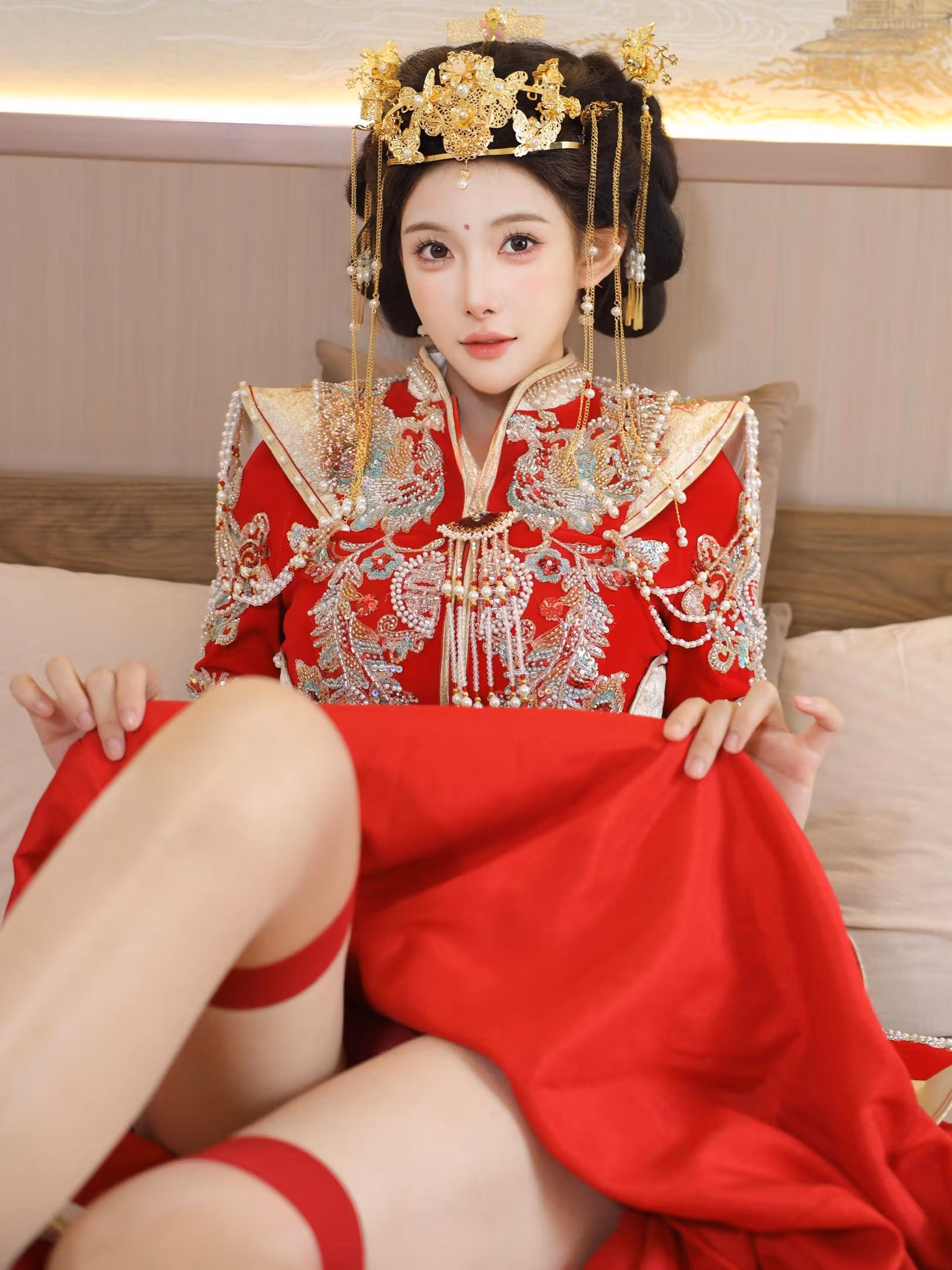 梨霜儿系列秀禾服新娘全裸大尺度私房写真
