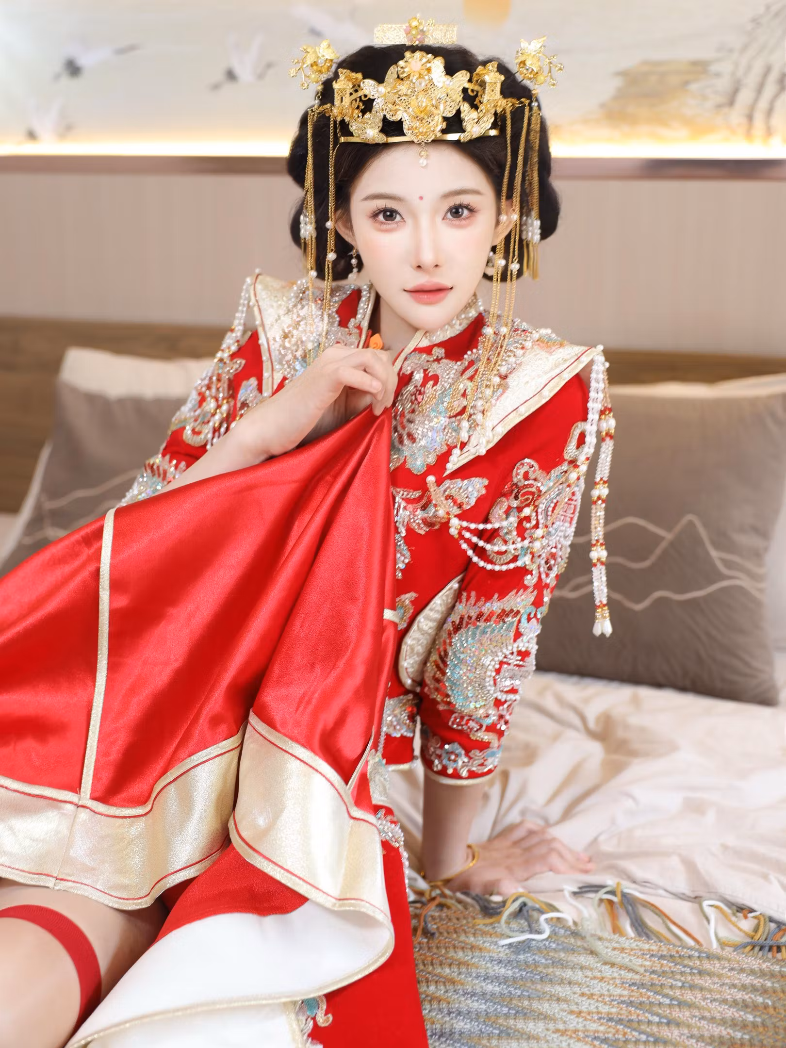 [梨霜儿] [古风/汉服写真] 秀禾服新娘古典写真 [113P]-软桃社